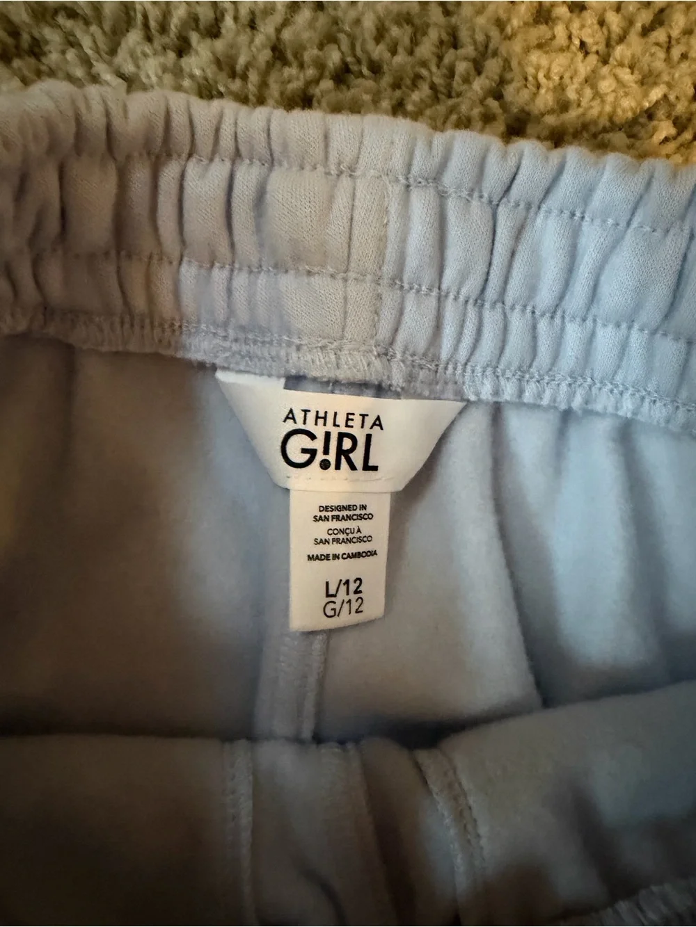 Athleta Girl Gossamer Blue Relaxed Jogger Sweatpants Sz L (12) NEW